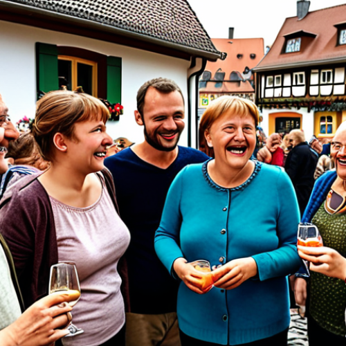 Home 22 **
A vibrant, authentic community gathering in a cozy German village, people sharing stories and laughter. Focus on genuine connection and relevant local cultural elements.
**
