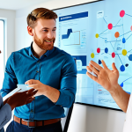 A diverse group of professional adults, fully clothed in modest business casual attire, engaged in an open discussion around a large, transparent digital display. They are actively collaborating and listening, with expressions conveying trust and mutual understanding. The setting is a bright, modern co-working space, featuring abstract visualizations of interconnected user profiles and clear data flows, symbolizing community and transparency. Perfect anatomy, correct proportions, natural poses, well-formed hands, professional photography, high resolution, soft lighting, vibrant colors, safe for work, appropriate content, fully clothed, professional.