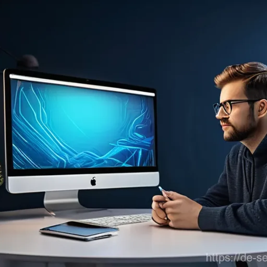 커뮤니티 내 소통을 위한 툴 및 플랫폼 비교 - **Prompt:** "A young adult, male or female, sits at a modern desk, surrounded by multiple glowing co...